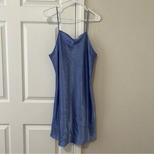 Vintage Gilligan & O'Malley Satin Periwinkle Lingerie Nightgown - Large